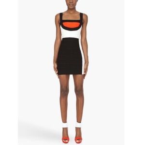 Herve Leger Parker Colorblock Bandage Dress